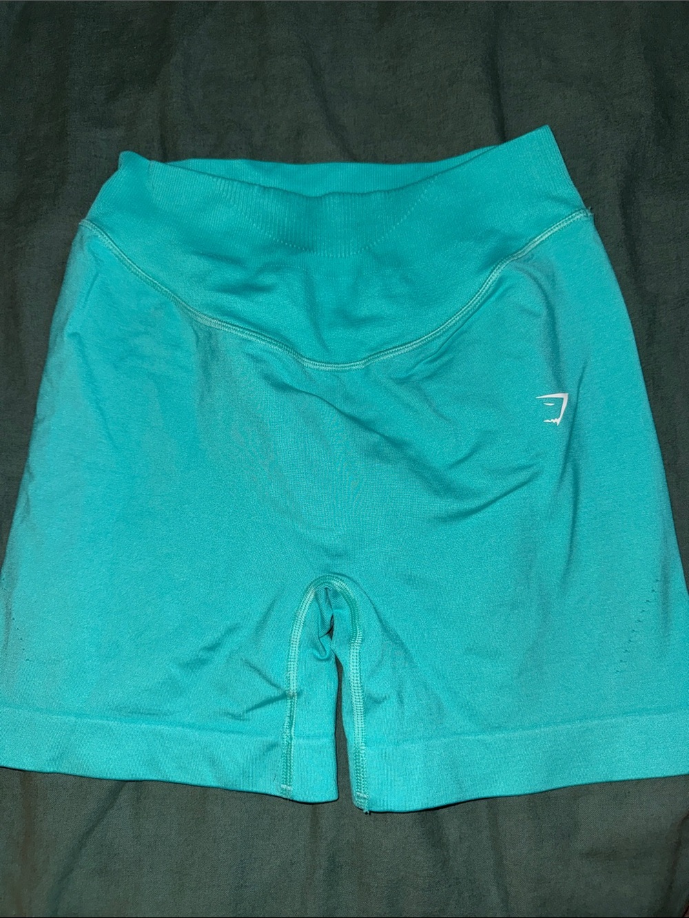 Gymshark High-Waist Seamless Bike Shorts - Teal Blue